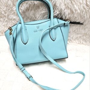 Nine West Darlington Mini Crossbody Handbag Satchel Tiffany Blue Color
